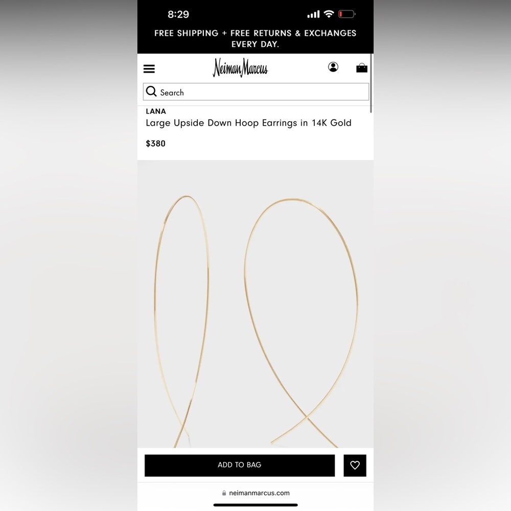 Lana 14K large Upside Down Hoops